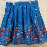 Pleated Skirt XL Blue with London Scene featuring Big Ben Photo 0