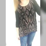 Rebecca Taylor  Burnout Velvet Top | Black & Pink | Long Sleeve | Size 6 Photo 2