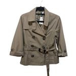 H&M Taupe Double Breasted Belted 3/4 Sleeves Blazer Trench Jacket Sz 10 … Photo 7