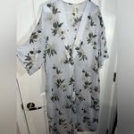 Lucky Brand  Long Pale Blue Lightweight Floral Duster Cardigan Pullover Size OS Photo 1