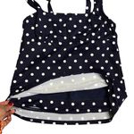 Lands' End  Navy Polka Dot Tankini Size: 8D Photo 2
