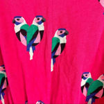 Maje  Womens Parrot Shirt Top Size 2 Small Short Sleeve Pink Tie Knot Boho Beachy Photo 2