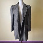 Vintage International Scene Pure New Wool Herringbone Coat Size 13/14 Black Size L Photo 6