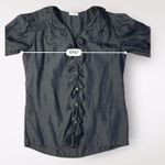 Miu Miu  Vintage Y2K Black‎ Silk Puff Sleeve Ruffled Top Size EU 42 doll goth Photo 5