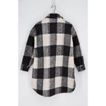 ANINE BING NEW  Maeve Buffalo Check Jacket Oversized Shaket Black Cream Wool XS Photo 2