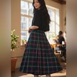 Giorgio Armani  Tartan Green Navy Red A-line Wool Blend Skirt Size 6 Photo 10