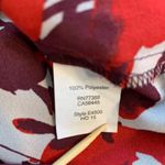 J.Crew  Womens L Tie Neck Blouse‎ Red Burgundy Abstract Print Office Church Photo 3