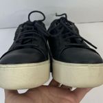 Carmela  Size 37 6 Sneaker Love For Leather Black Slip On Lace Up Platform Shoes Photo 7