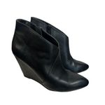 Seychelles  black wedge bootie size 6M 3.5” heel black leather Photo 0