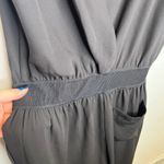 Theory  Black Sleeveless Wide Leg Jumpsuit Elastic Waist Pockets Size L Photo 7