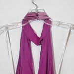 Lulus  Pink Print Pleated Satin Halter Maxi Dress NWT Size XS Wedding Guest Dress Photo 7