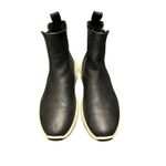 Ecco Ladies‎  Black Leather Ankle Boot with Chunky White Sole Size 36 US 5-5.5 Photo 1