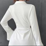 Lavishly Paris NWT,  Chic Letter Patched  Flounce Sleeve Shirt Dress Photo 4