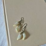 Clamshell Earrings Vintage “Naida” Natural Shell Earthy Boho Beach Neutral Jewelry Tan Photo 2