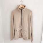 The Range NYC Half Zip Cotton Terry Sweatshirt Tan Photo 2