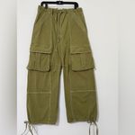 ZARA Women’s Green Cargo Pants Seamed Stylish Casual Size 10 Photo 1
