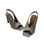 Journee Collection  Shoes Women 10 Gray 100% Leather Elena Snakeskin Peep Toe NEW Photo 1