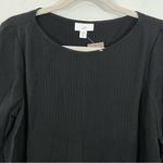 J.Jill NWT  Pintuck Pleated Black Shift Dress Long‎ Sleeve Size SMALL Petite SP Photo 5