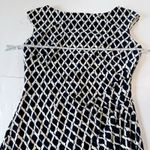 Ralph Lauren Black Ivory Lattice Geo Stretch Ruched Sleeveless Sheath Dress 8 Photo 3