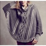 Yoon Wool Blend Sweater Poncho Gray XS/S Cowl Neck Oversized Knit Photo 0