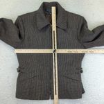 Vtg Braebrook Women's Wool Houndstooth Harrington Jacket 10 Petite Brown Cinch Size 10P Photo 8