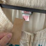 Flying Tomato NWT Cream Embroidered Sheer Top Blouse Bohemian Tunic Festival Blue Photo 3