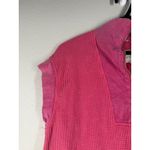 Umgee NWOT Pink Waffle Knit Top Womens Sz M Boho Feminine Short Sleeve Photo 1