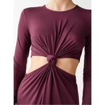 & Other Stories & Other Stories Cut Out Waist Long Sleeve Fitted Midi Dress Burgundy Maroon M Photo 1