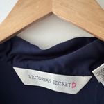 Victoria's Secret Victoria’s Secret Silk Smooth Navy Blue Pajama Button Down Long Sleeve Top Photo 3