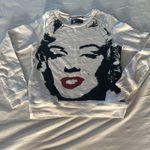 RARE Andy Warhol x Pepe Jeans London Marilyn Monroe Graphic Long sleeve Pop Art‎ White Photo 1