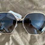 Tahari New  Hexagon Gold Sunglasses Black Handles Photo 0