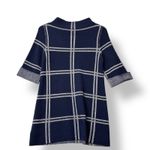 Moth Anthropologie Womens Blue Paned Sweater Tunic Mock Neck XS Wool Blend Retro Photo 2