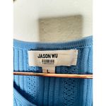 Jason Wu Women's Blue Knit Sleeveless Ribbed Texture Crewneck Dress Size Large Photo 5