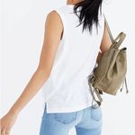 Madewell  Whisper Cotton Crewneck Muscle Sleeveless Tank in Optic White Photo 8