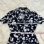 Jason Wu Black & White Floral Cotton Button Front Shirt Dress, 2 Photo 3