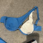 Amazon MOVING SALE Blue and White Underwire One Shoulder Bikini Set Photo 4