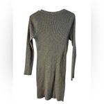 Poof! Gray V-Neck Long Sleeve Sweater Dress Photo 1