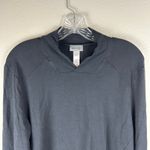 Hanro Womens Long Sleeve Pajama Lounge Top Size M Black V Photo 3