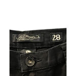 Ed Hardy  Embroidered Pockets Black Denim Jeans Size 28 Straight Leg Low Rise Photo 4