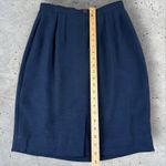 Karl Lagerfeld Vtg  France Navy Blue Pencil‎ A-Line Skirt Sz 40 US 8 Photo 4