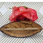 Unique and Beautiful Coconut Shell Beachy Stick Hair Barrette Boho Hippie Brown Photo 3