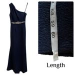 Eliza J  Blue Sparkle One Shoulder Asymmetrical Neckline Gown Size 6 Gala Wedding Photo 10
