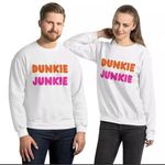 Gildan  dry lend DUNKIE JUNKIE unisex pullover white sweatshirt large coffee Photo 1