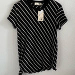 NWT Everleigh Striped Open Knit Top Short Sleeve Nordstrom Rack Tie Side Small Photo 0