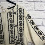 ZARA trufuluc TRF collection Embroidered tunic dress cream black sz M boho Photo 2