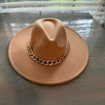 Camel Chain Link Strap Western Fashion Hat Sz O/S Tan Photo 1