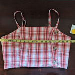 Arizona Jeans Arizona Y2K Pink Plaid Crop Top NWT Size Large Smocked Cropped Top Photo 6