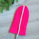 Handmade  Neon Pink Knit Winter Beanie Hat Photo 1