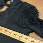 Love Riche  size large long sleeve black lace top v neck front & back sexy dainty Photo 2