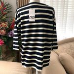 ZARA  STRIPED KNIT CROPPED TUNIC WITH POCKETS in Black/White Photo 6